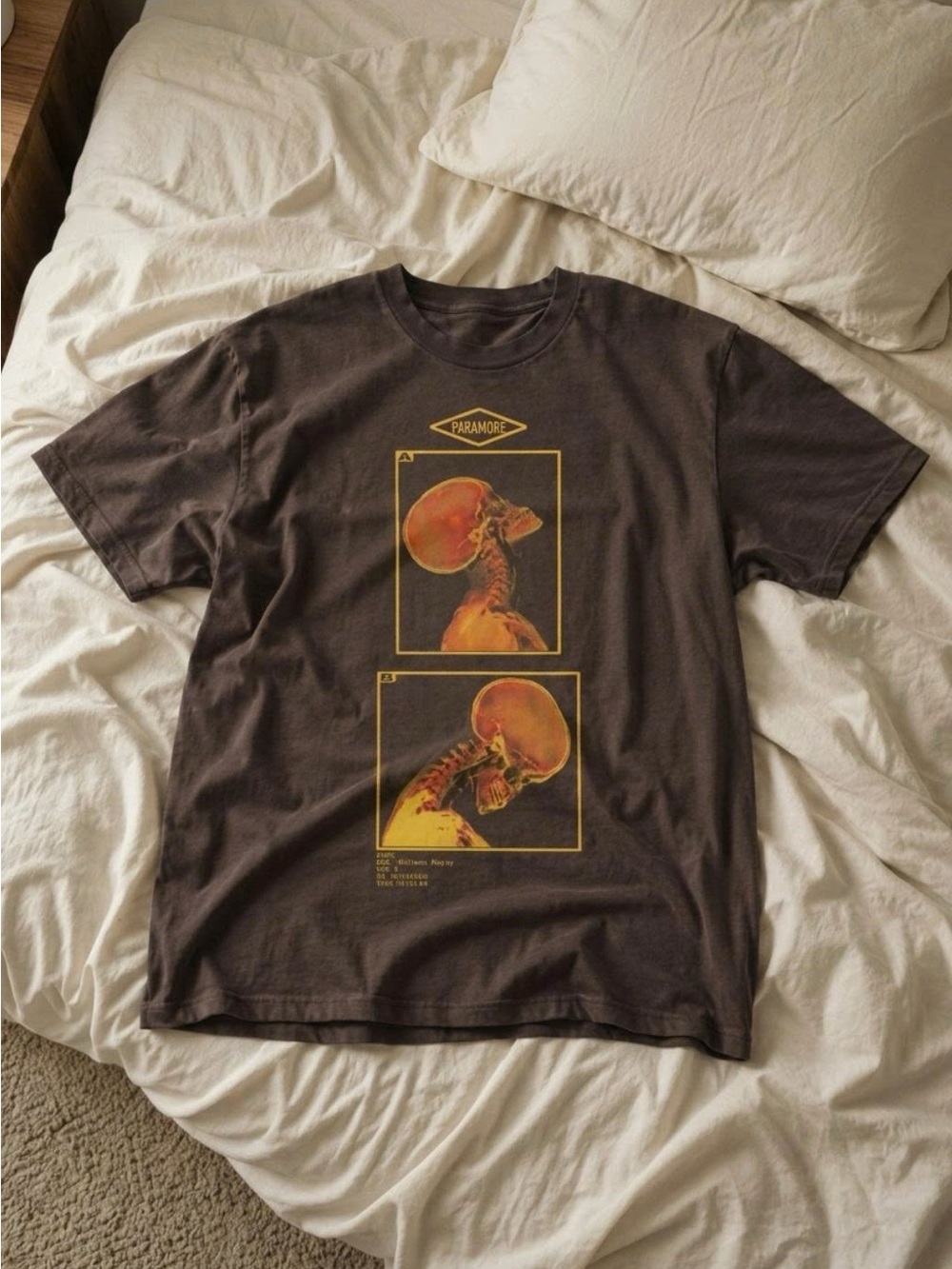 Men's Black Graphic Skull X-Ray Tee